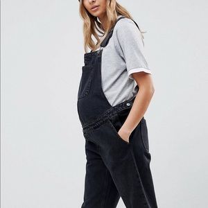 ASOS Maternity Washed Black Denim Overall